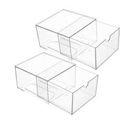 minkissy 2pcs Acrylic Small Stackable Drawer Storage Drawers Makeup Organizer for Vanity Kitchen Bathroom Medicine and Jewelry Organization