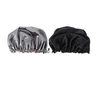 minkissy 2pcs Adjustable Shower Cap Pure Bonnet for Sleeping Hair Bonnet for Men Women Curly