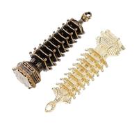 minkissy 2pcs Antique Copper Wenchang Tower Keychain Pendants, Miniature 9-layer Pagoda Ornaments for Feng Shui Decoration and Jewelry Crafting Accessories