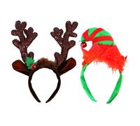 minkissy 2pcs Antler Headband Mini Christmas Antlers Supplies Key for Party Head Band Headbands Has Antler Hair Hoop Xmas Hair Hoop Cloth
