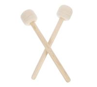 minkissy 2pcs Beige Wool Felt Drum Mallets with Smooth Wooden Handles, Firm and Stable Big Drumsticks for Percussion Instruments and Timpani Playing