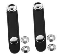 minkissy 2Pcs Black Artificial Leather Accordion Bellows Straps with Secure Buckles Stable Fixation for Various Accordion Models Durable Replacement for Performance and Practice Hole