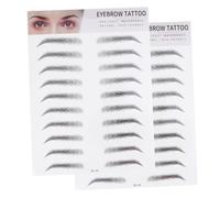 minkissy 2pcs Black Eyebrow Transfer Stickers, Paper Imitation Eyebrow Tool for Women and Beginners, Easy to Use with No Recovery Time, for Temporary Brow Grooming and Shaping