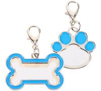 minkissy 2pcs Blank Dog Tags Heat Transfer Pet Tags DIY Heavy Duty Metal Bone Shape Paw Shape Cute Pet Id for Dogs and Cats