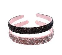 minkissy 2pcs Chic Style Rhinestone Wide Hairband Headband for Women for Party Wedding Accessories
