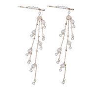 minkissy 2pcs Chinese Pearl Hairpins Elegant Tassel Hairpin Vintage Hair Jewelry Decor Pearl Hair Gems for Wedding Evening Party