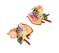 minkissy 2pcs Christmas Antlers Hair Clips Elk Horn Design Festive Barrettes for Women Holiday Party Accessories Cosplay Headwear