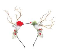 minkissy 2pcs Christmas Antlers Headband Reindeer Horn Hair Hoops Festive Deer Headwear for Adults and Comfortable Xmas Party Accessories