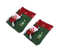 minkissy 2pcs Christmas Candy Bags Snowman Drawstring Pouch Reusable Felt Present Bags for Holiday Party Favors Teachers Decorations