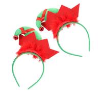 minkissy 2pcs Christmas Decorative Headband Clown Hat Headbands Bells for Holiday Party Cosplay for Xmas Festive Hair Accessories for Boys and Girls