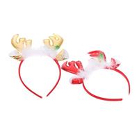 minkissy 2Pcs Christmas Reindeer Antler Hairbands for Adults Lightweight Xmas Hair Hoops with Non-skid Design Festive Hair Accessories for Holiday Parties and Photos