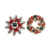 minkissy 2pcs Christmas Snowflake Brooch Durable Party Props Clothing Accessory for Women Students Friends Festive Holiday Decoration
