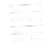 minkissy 2pcs Clear Acrylic Nail Art Display Holder Slot Multi-compartment Pen Stand Eyelash Tweezers Organizer Makeup Brush Rack for Home Office School Desk Supplies