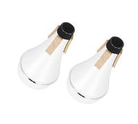 minkissy 2pcs Compact Lightweight Trumpet Practice Mute for Silent Indoor Use Noise Reduction Abs Silencer with Stylish Silver Finish Easy Fit for Small Trumpets for Students and