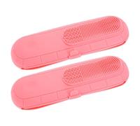 minkissy 2pcs Compact Silicone Makeup Brush Bag Organizer with Cleaning Comb for Secure Storage, Portable Travel Cosmetic Brush Case Suitable for Carrying in Purse, for Makeup Enthusiasts