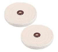 minkissy 2pcs Cotton Buffing Wheel for Rotary Tool with 12mm Arbor Hole, Beige Polishing Disc for Wood and Stone, Suitable for Industrial Tasks and DIY Projects, Offering Versatile
