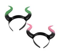 minkissy 2pcs Cow Ear Horn Headband with Unique Bull Horn Design Comfortable Plastic for Parties and Cosplay Gothic Style Halloween Headpiece