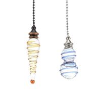 minkissy 2pcs Crystal Fan Light Pull Chain Hanging Lamp Decoration with Fine Craftsmanship and Elegant Blue Design for Workshop and Cafe Ceiling Fan Accessories
