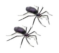 Minkissy 2Pcs Crystal Spider Brooch Set Vintage Rhinestone Halloween Lapel Pins Unisex Suit Accessories Spider Costume Jewelry Decoration