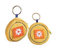 minkissy 2pcs Cute Mini Coin Pouch for Embroidered Small Wallet with Keychain Change Purse Portable Accessory for Travel and Everyday Use Charming Design