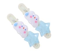 minkissy 2pcs Cute White Star Hairpin for Girls Sweet Style Hair Clips for Teens Boys and Girls Lovely Star Hair Barrettes for Side Bangs and Hairstyles