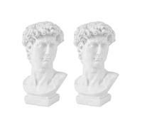minkissy 2pcs David Statue Night Light Bedside Table Roman Statue Head Roman Sculpture Figurine Home Decor Plastic White Student Bust Children's Room