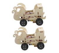 minkissy 2pcs DIY Build Car Model Stem Kits for Interactive Science Project with High Precision Sound Sensor Fun and Educational Wooden Voice Controlled Car Assembly