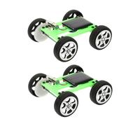minkissy 2pcs DIY Solar Powered Car Kit for Educational Engineering Set Encourages and Scientific Understanding for Indoor Outdoor Activities Green
