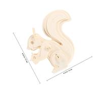 minkissy 2pcs DIY Wooden Animal Puzzle Assemble Model for Educational Hand-painted Squirrel Jigsaw Cognitive Development Plaything for Concentration and Spatial Awareness