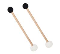 minkissy 2pcs Double-ended Singing Bowl Mallets Rubber and Felt Heads Small Size Tibetan Sound Bowl Strikers for Meditation and Chanting Accessory Music Instrument Sticks