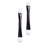 minkissy 2pcs Double Head Face Mask Brush with Synthetic Fiber and Silicone, Lightweight and Holds Good Amount of Product, for Travel and Face Mask Application, Black Facial Mud Brush