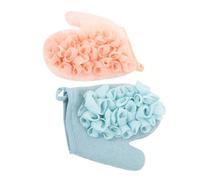 minkissy 2pcs Double Sided Exfoliating Wash Mitt Dual Texture Body Scrub Sponge for and Rough Bath Gloves for Deep Dead Skin Removal Durable Bathroom Scrubber for Independent Use