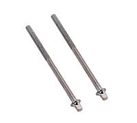 minkissy 2pcs Drum Tension Rods Silver Plated Drum Screw Rods Replacement Parts Lugs