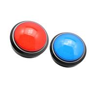 minkissy 2Pcs Electronic Responder Game Answer with Big Buttons and Lamp Red Blue Fun Interactive for Competitions Easy to Use Design No Batteries Required