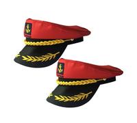 minkissy 2pcs Embroidered Captain Sailing Hats for Adults Comfortable Breathable Navy Sailor Caps with Detailed Nautical Design for Yacht Adventures Cosplay and Halloween Party Accessories