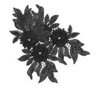 minkissy 2pcs Embroidered Flower Lace Collar Appliqué DIY Clothes Patches Iron-on Clothing Accessory for Coat Repair and Decoration