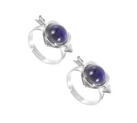 minkissy 2pcs Emotion Ring Mood Jewelry for Women Color Changing Temperament Ring Unique Fun Jewelry for Valentine Day Reflects Moods and Temperature