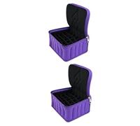 minkissy 2pcs Essential Oil Organizer Bag Purple Cosmetic Storage Case for Travel Holds up to Bottles Keeps Oils Upright and Secure for Aromatherapy and Go Use