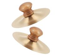 minkissy 2pcs Finger Cymbals Durable Musical Instruments for Sturdy Design with Wooden Handle for Developing Musical Skills and Interest Music