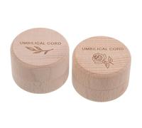 minkissy 2pcs First Hair Keepsake Wooden Storage Box for Newborns for Christening for Childhood Memories