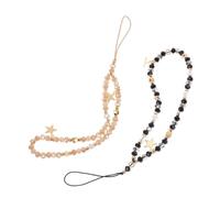 minkissy 2pcs Five-star Pendant Phone Lanyard with Rhinestone Beads Anti-slip Phone Wrist Strap Stylish Decorative Accessory for Shopping and Outdoor Adventures