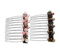 minkissy 2pcs Floral Acetate Hair Side Combs with Reverse Design Lightweight Decorative Hair Accessories for Wedding Bridal and Everyday Styling Secure Hold and Elegant Flower