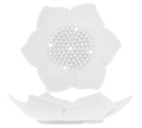 minkissy 2pcs Flower-shaped Self Draining Soap Dish Holder Silicone Soap Container with Draining Holes Decorative Versatile Design for Kitchen Next to The Sink