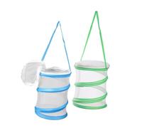 minkissy 2pcs Foldable Butterfly Habitat Cage Breathable Mesh Insect Cage for Butterfly Breeding Observation Vibrant Colors Blue Green for Insect Lovers Reusable Design