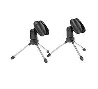 minkissy 2pcs Foldable Tabletop Microphone Bracket with Adjustable Metal Tripod Stand, Tight and Safe Plastic Mic Holder for Live Broadcast and Live Streaming