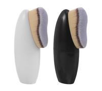 minkissy 2pcs Foundation Makeup Brush with Soft Bristles Plastic Handle, Versatile Performance for Full Coverage, A Shape Easily Reaching Every Facial Contour, for Morning Rushes and Quick