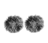 minkissy 2PCS Furry Microphone Windscreen Cover Soft Plush Windproof Lapel Mic Muff Noise Reduction Protective Cap for Headset Microphones and Easy to Clean