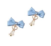 minkissy 2pcs Girls Fringe Hair Bows Bows Clip Barrettes Hairpin for Year Party Accessories Xmas Hair Accessories Made of Satin Ribbon Material