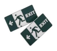 minkissy 2pcs Glow Dark Lapel Pins Cute and Funny Enamel Brooches for Backpacks and Clothing Mini Exit Sign Design Holiday Decorations