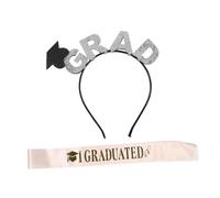 minkissy 2pcs Graduation Cap Headband and Sash Women Unique Headband Design with Shoulder Strap for High School and College Graduation Parties Celebrate Style